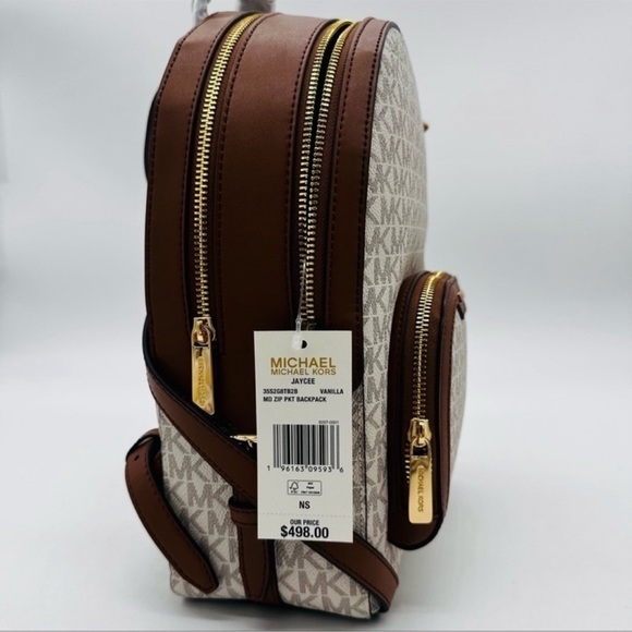 Michael Kors Medium Jaycee Zip Packet Backpack Vanilla - Picture 13 of 13